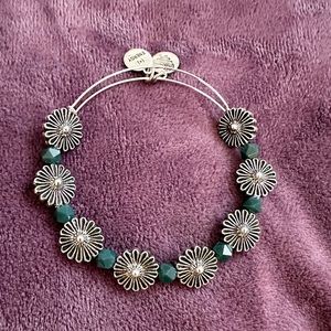 Silver Flower and Crystal Alex and Ani Bangle